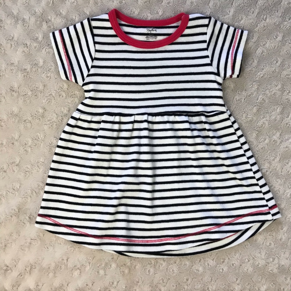 Touched by Nature Striped Dress Size 6-9M Black
